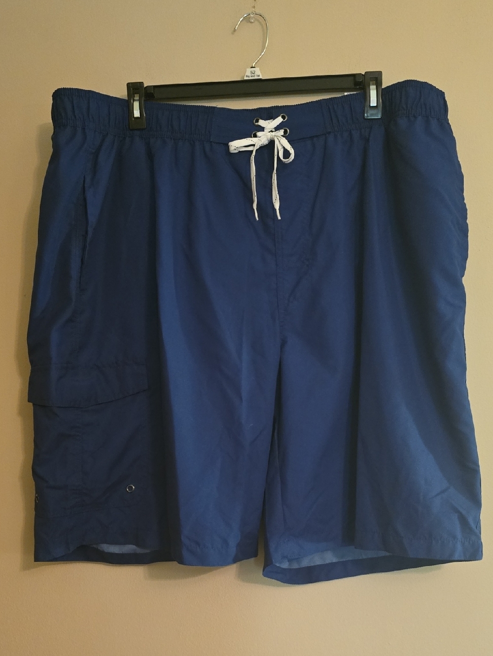 New St John's Bay Men's 3XLT Blue Swim Trunks with Drawstring UPF 50+